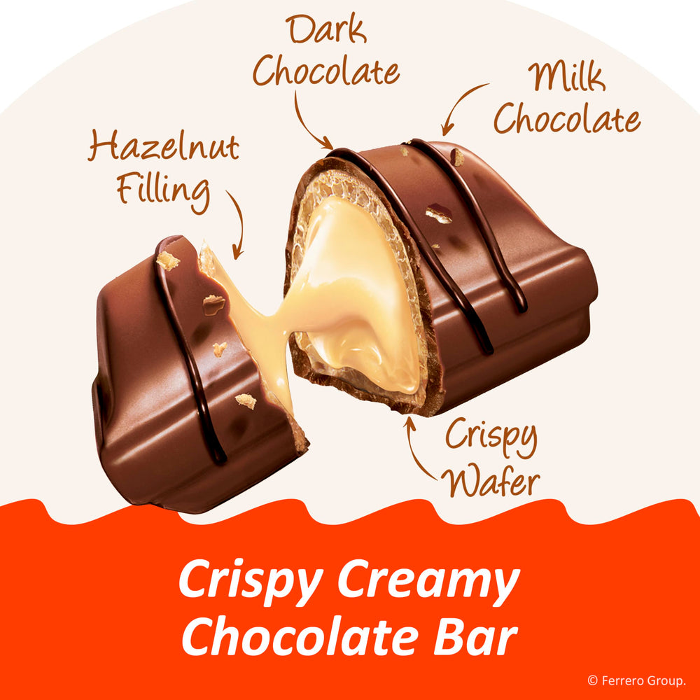 Persona sosteniendo Kinder Bueno mini para mostrar tamaño y porción