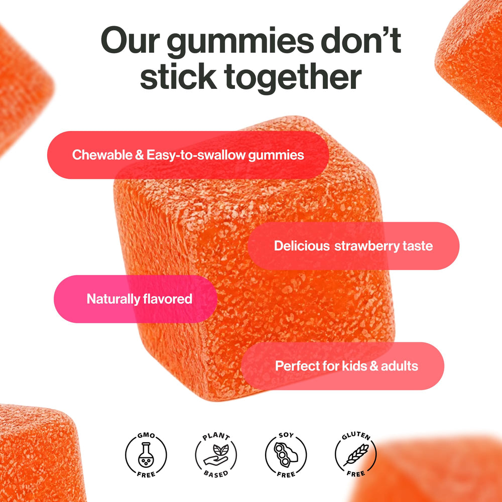 kindnature gominola aislada color fresa, atractiva y masticable