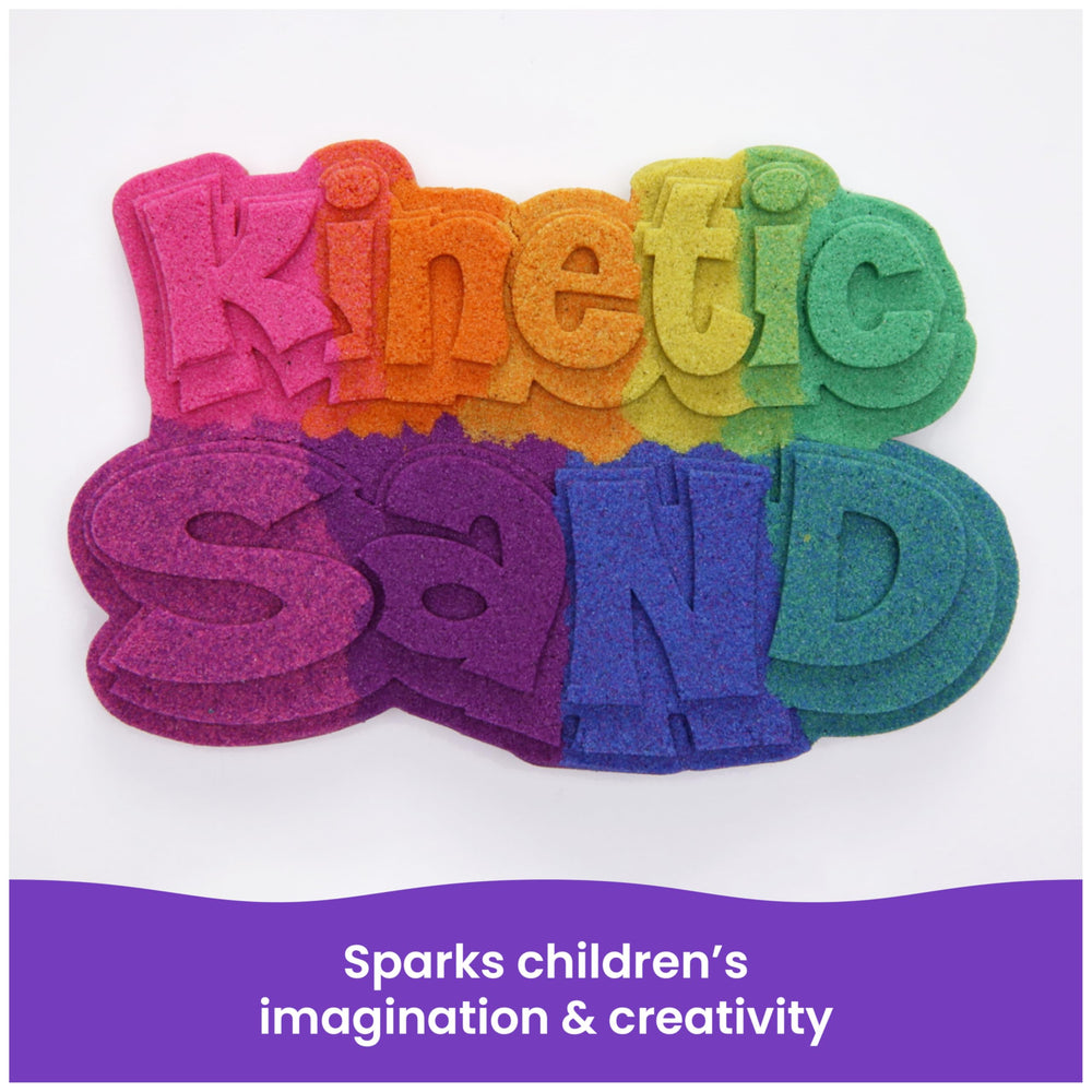 Kinetic Sand comparación con manos para visualizar escala y la cantidad de 2.5 lb