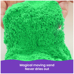 Kinetic Sand primer plano de la textura mostrando arena suave y maleable para juego sensorial