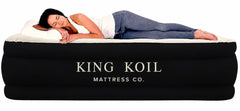 King Koil twin air mattress front view showing sturdy support and quick setup benefit