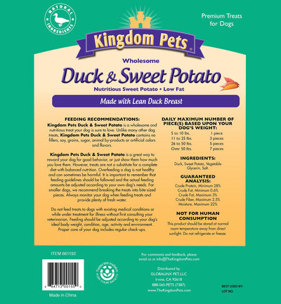 Kingdom Pets close-up of duck jerky texture highlighting tenderness