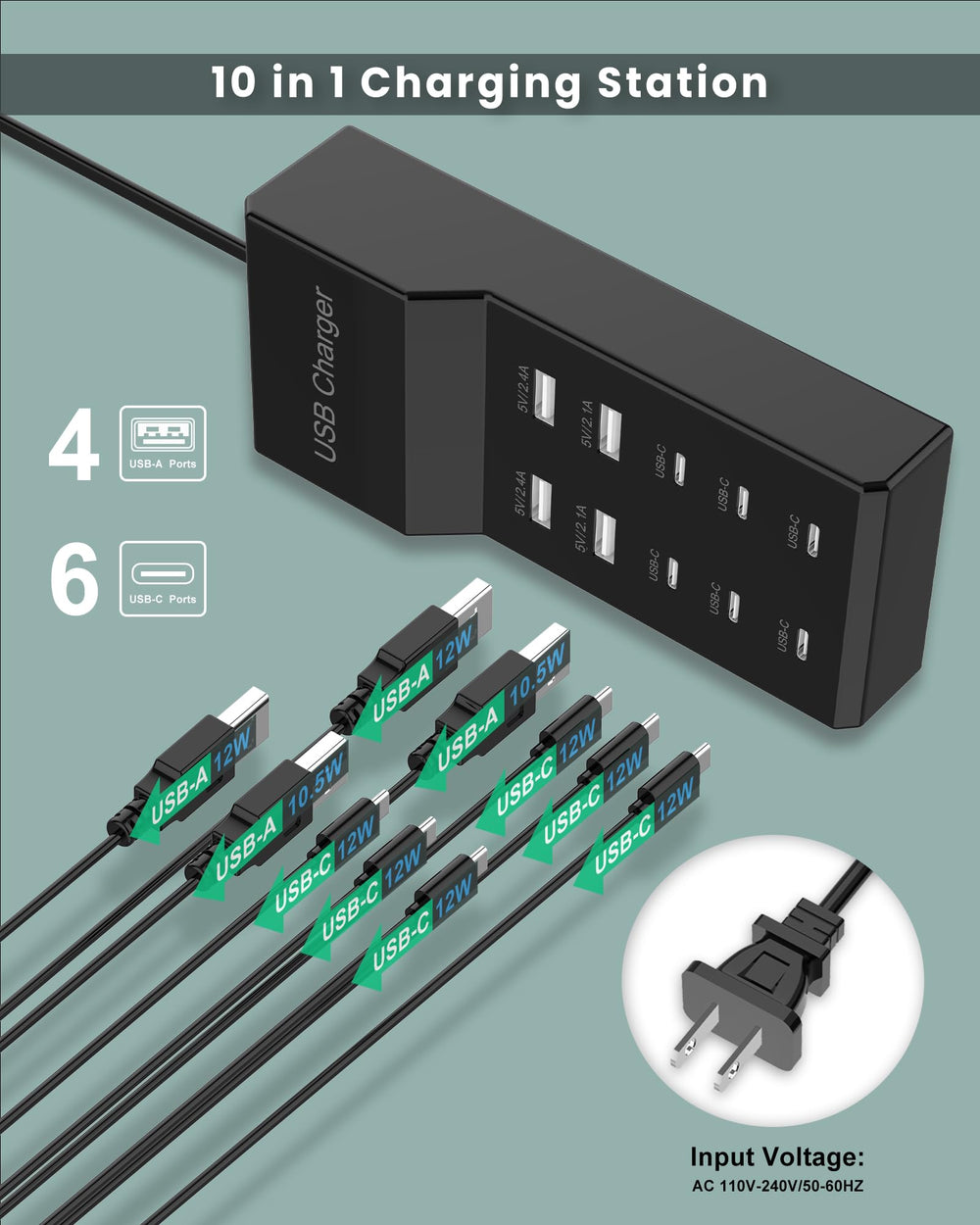 KingFuture primer plano de puertos USB-C y USB-A con enfoque en compatibilidad y velocidad