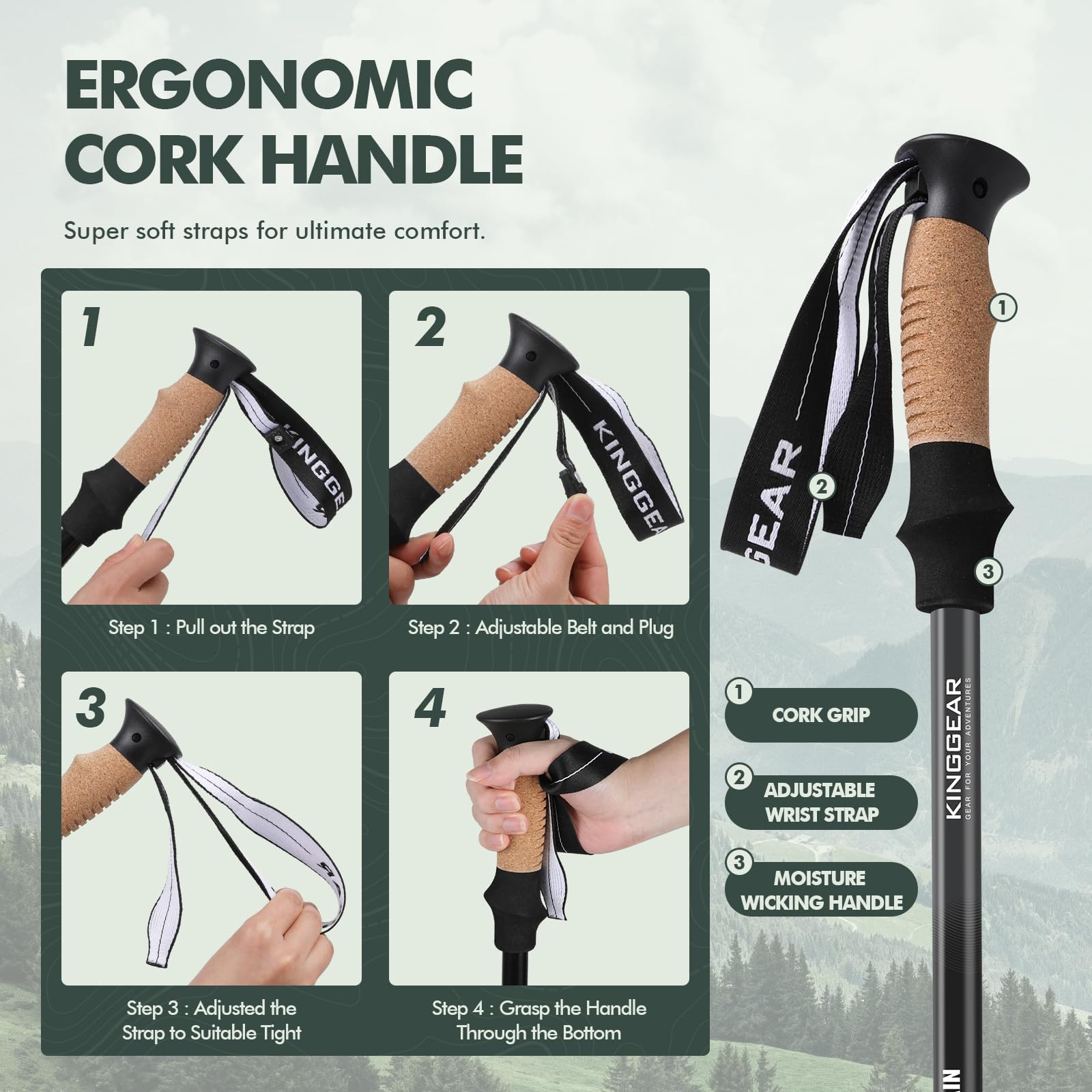 KINGGEAR conjunto de accesorios incluyendo cestas nieve barro y tapas protectoras
