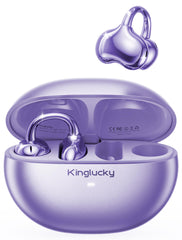 Kinglucky front packaging in purple showing earbuds and case, highlights improved battery