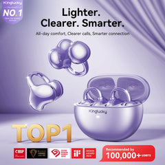 Kinglucky side profile clip-on fit demonstrating secure open-ear comfort for small ears