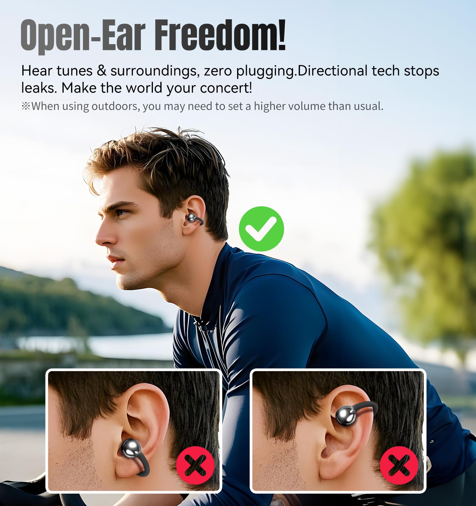 King Lucky auricular colocado con gafas, compatibilidad y confort