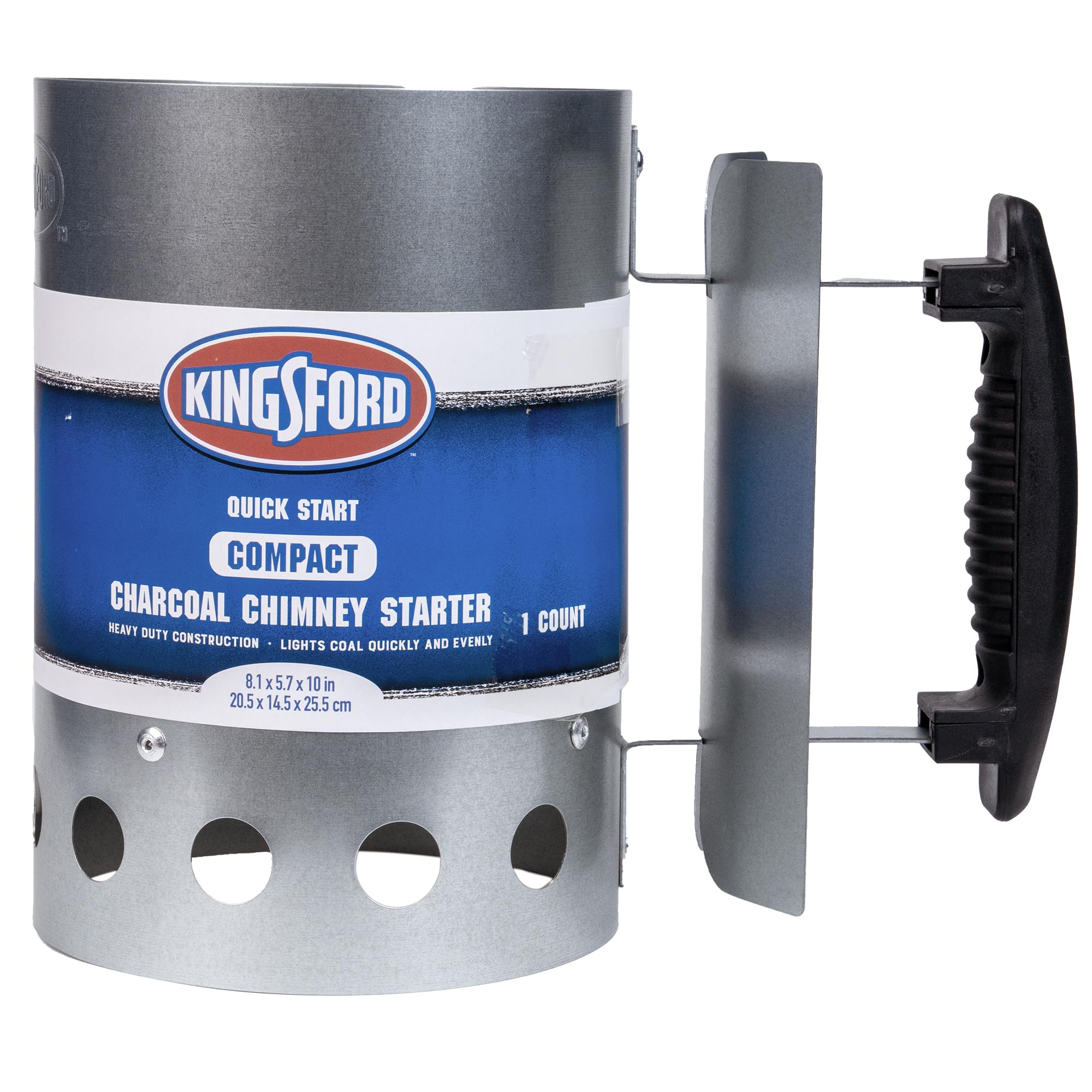 Kingsford encendedor compacto frente mostrando forma y tamaño práctico