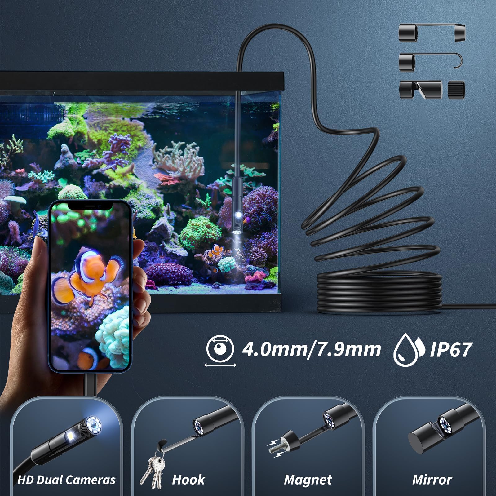 kinpthy conectores lightning type-c android y accesorios incluidos, compatibilidad