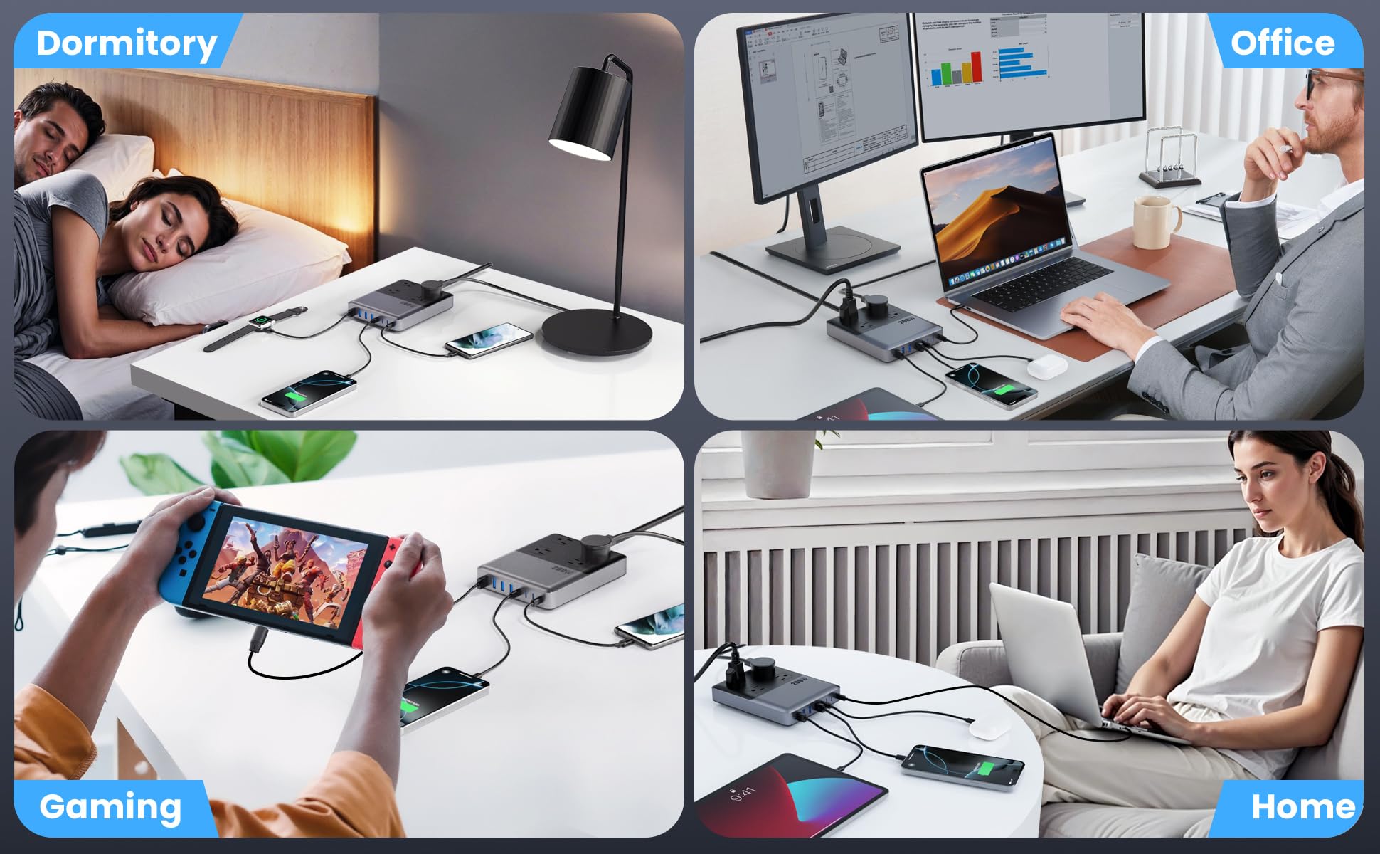 Kioson en ambiente doméstico junto a lámpara y router, solución familiar