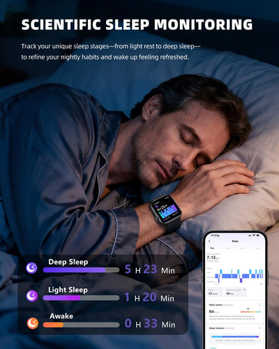 KIPTUMTEK sleep tracking screen with sleep stage breakdown for better rest