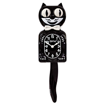 Kit Cat Klock front view showing Classic Black finish and smiling face, adds nostalgic charm