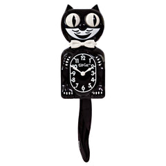 Kit Cat Klock front view showing Classic Black finish and smiling face, adds nostalgic charm