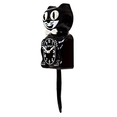 Kit Cat Klock tail in mid-wag, Kit Cat Klock tail movement adds playful rhythm