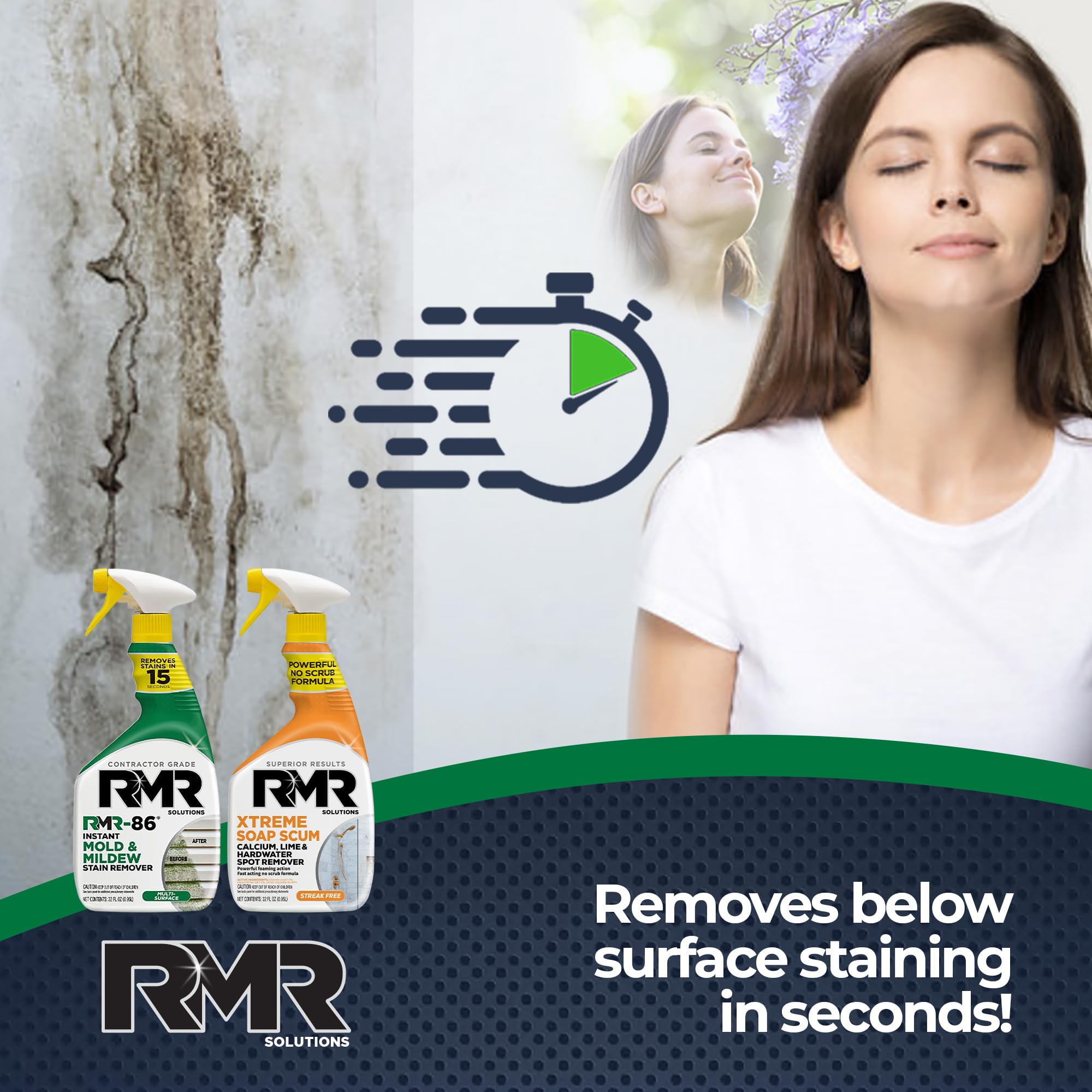 RMR Brands kit dos botellas completo listo para tratar moho y sarro