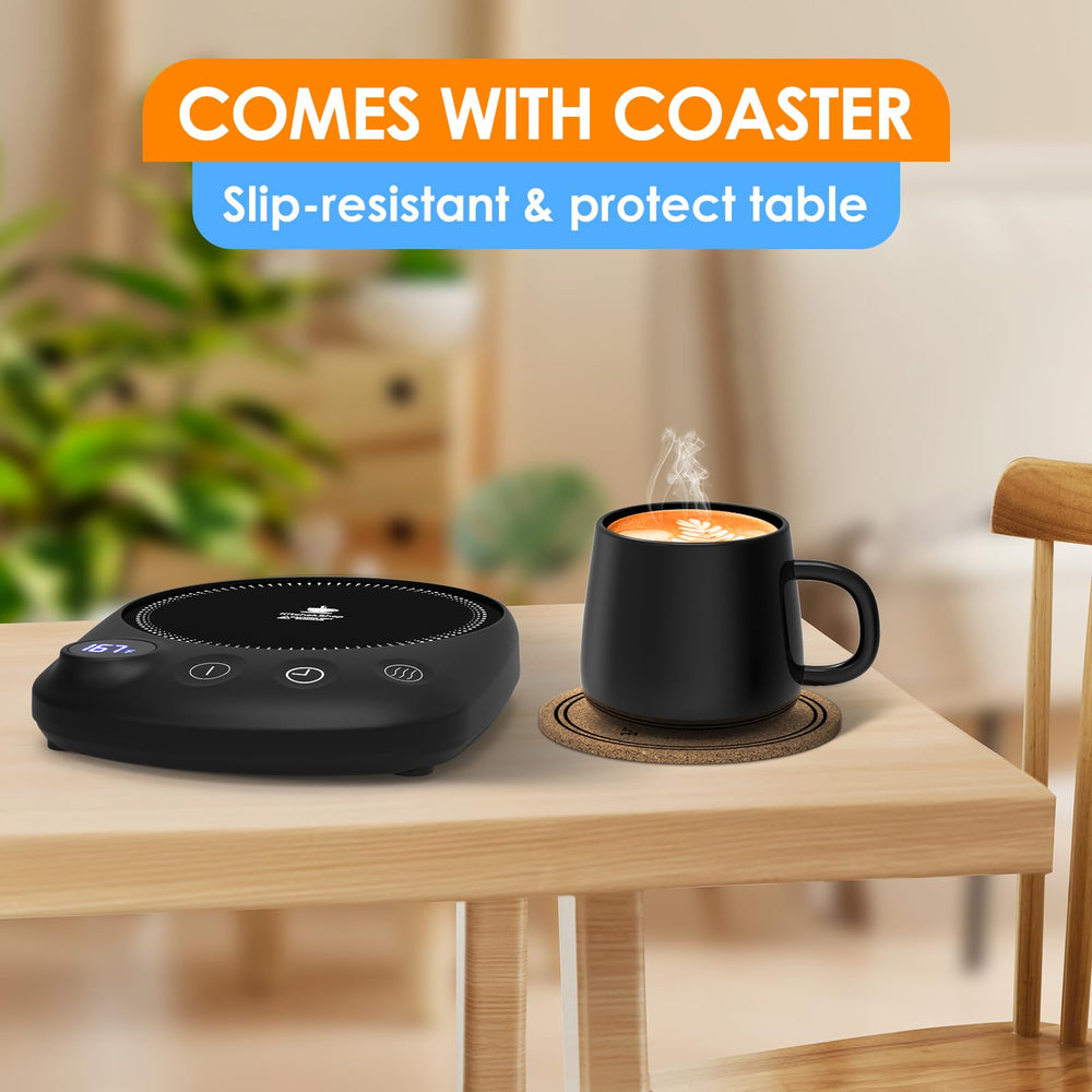 KitchekShop calentador con posavasos incluido, protege la mesa y añade estilo funcional