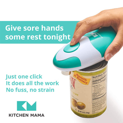 Kitchen Mama close-up of cutting mechanism demonstrating safe smooth-edge benefit