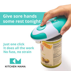 Kitchen Mama close-up of cutting mechanism demonstrating safe smooth-edge benefit