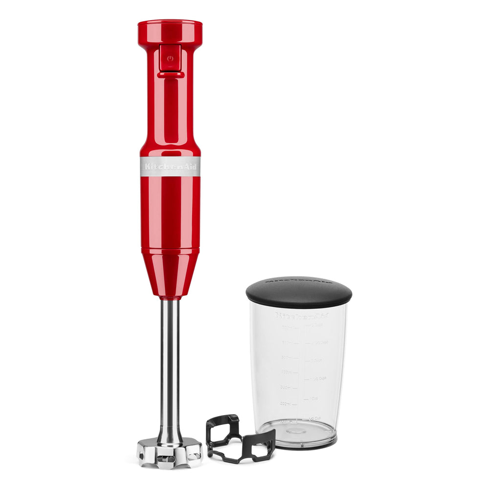 KitchenAid close-up of the 4-point stainless steel blending arm highlighting durable blade