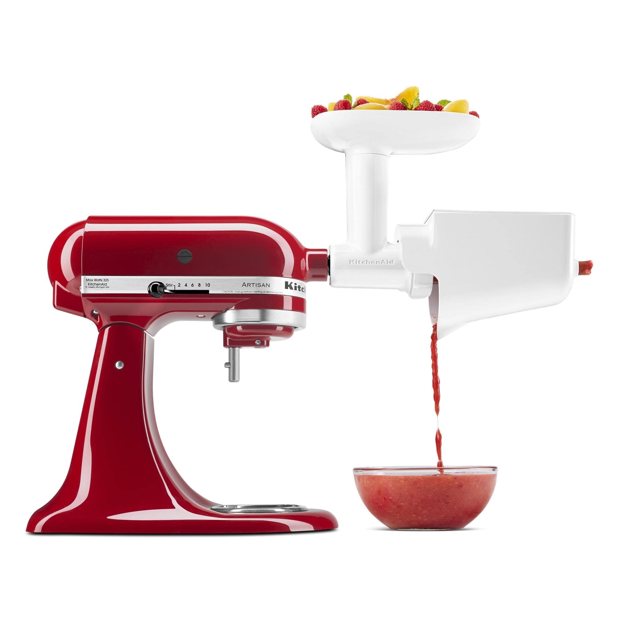 KitchenAid colador frontal mostrando montaje y beneficio de colado rápido