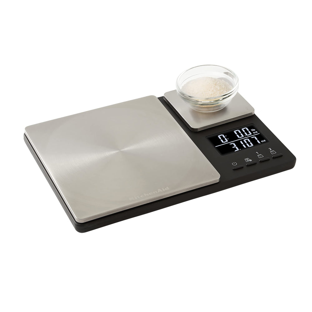 KitchenAid pilas AAA incluidas junto a la báscula, funcionamiento inmediato