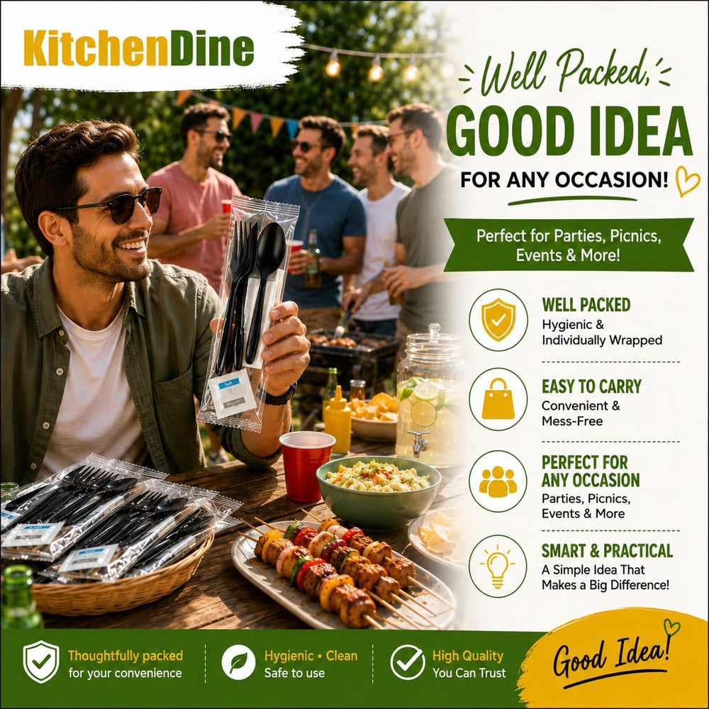 KitchenDine cubiertos en mano para ver escala y facilidad de uso