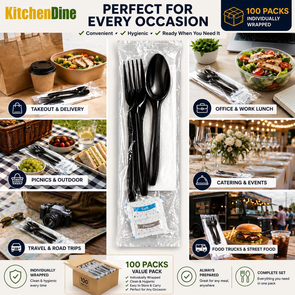 KitchenDine cubiertos en buffet de catering para servicio profesional