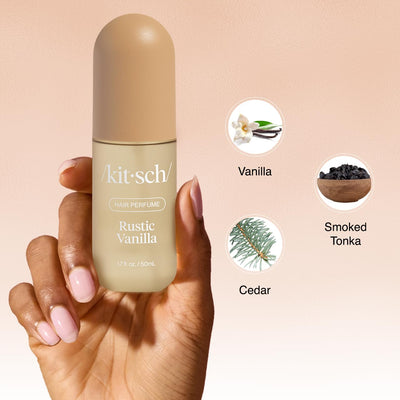 Kitsch etiqueta informativa con ingredientes y certificaciones limpias