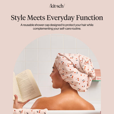 Kitsch gorra de ducha en ambiente lifestyle aportando estilo al baño
