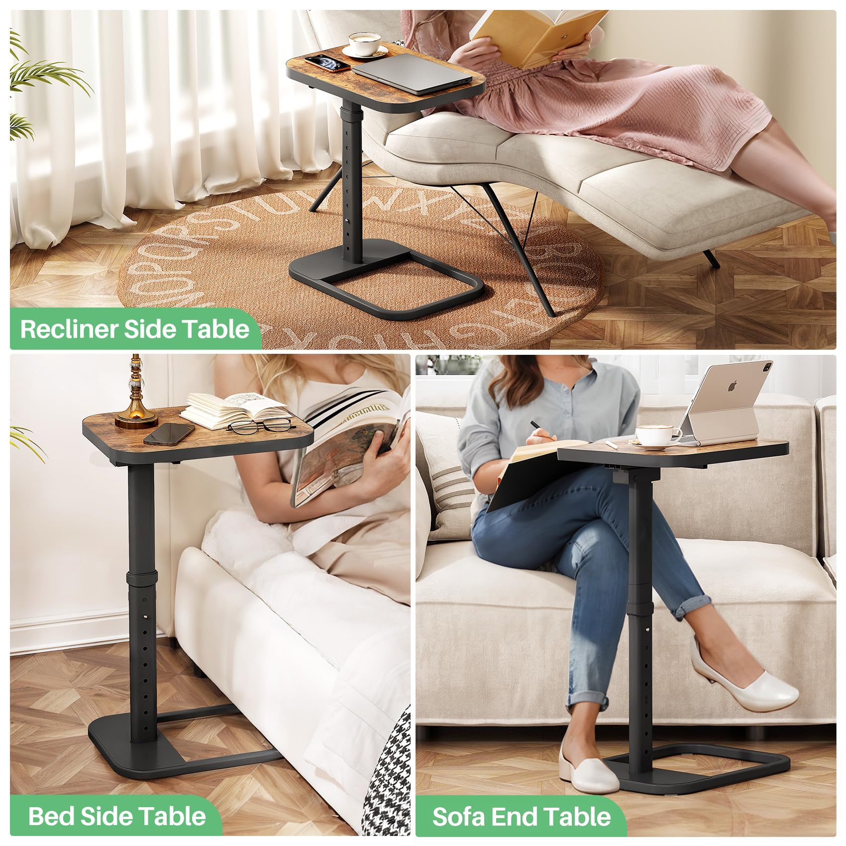 Kitstorack en salón con libro y bebida, solución para espacios pequeños