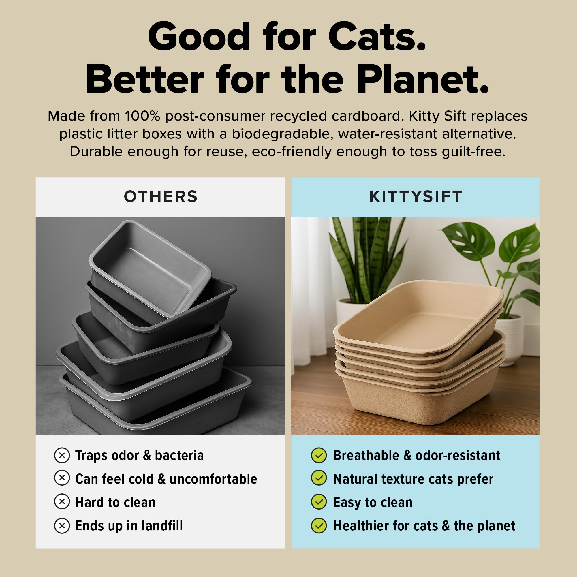 Kitty Sift empaque de seis unidades, almacenamiento práctico