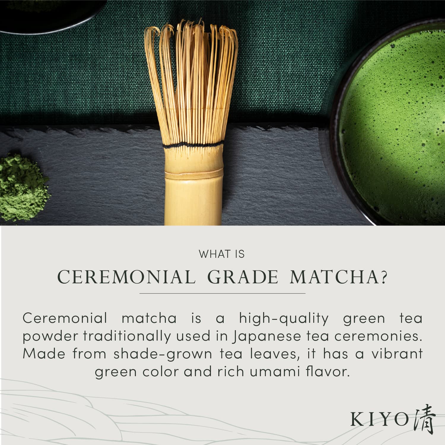 Kiyo Matcha latte cremoso servido demostrando versatilidad en bebidas