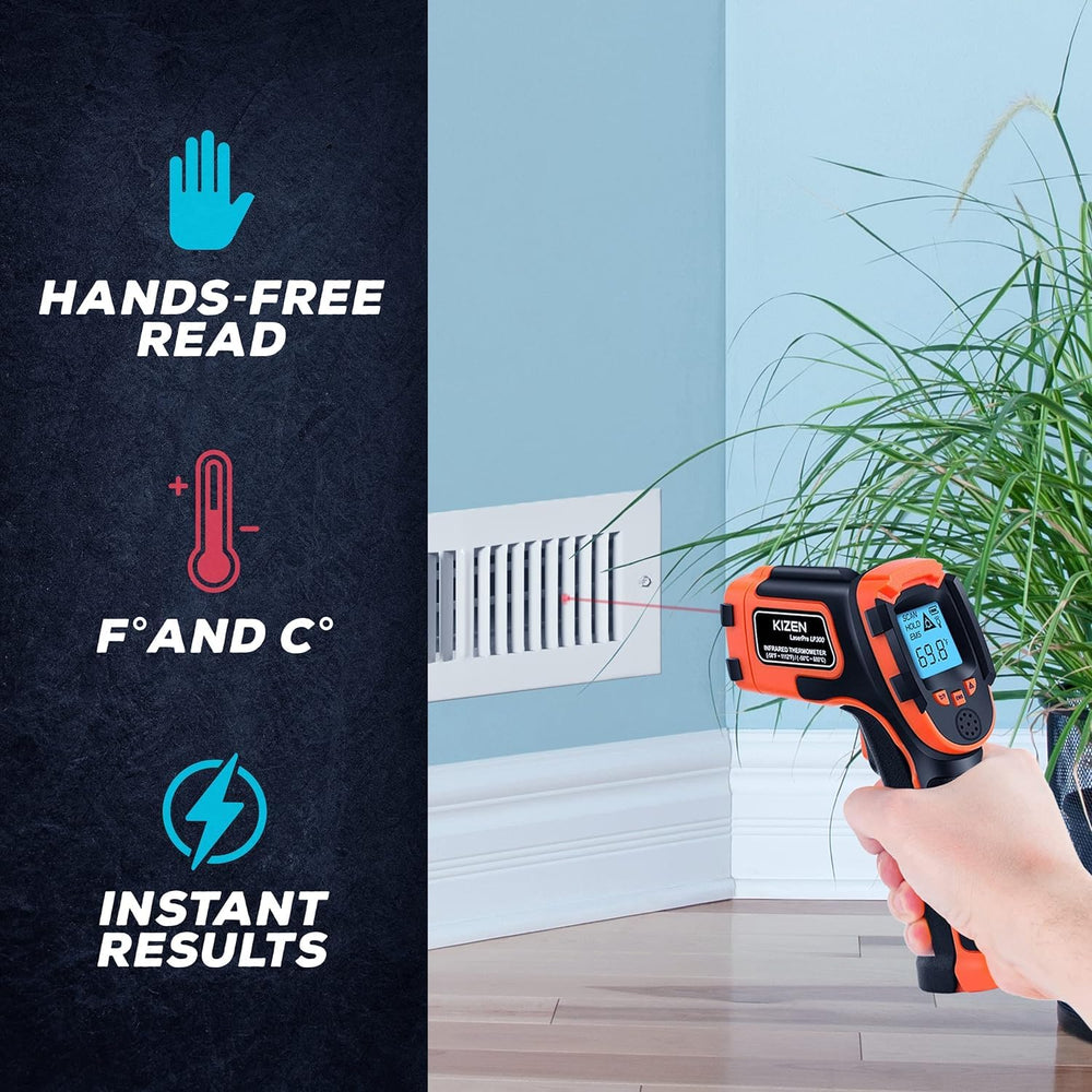KIZEN lente sensor en primer plano para mediciones sin contacto precisas