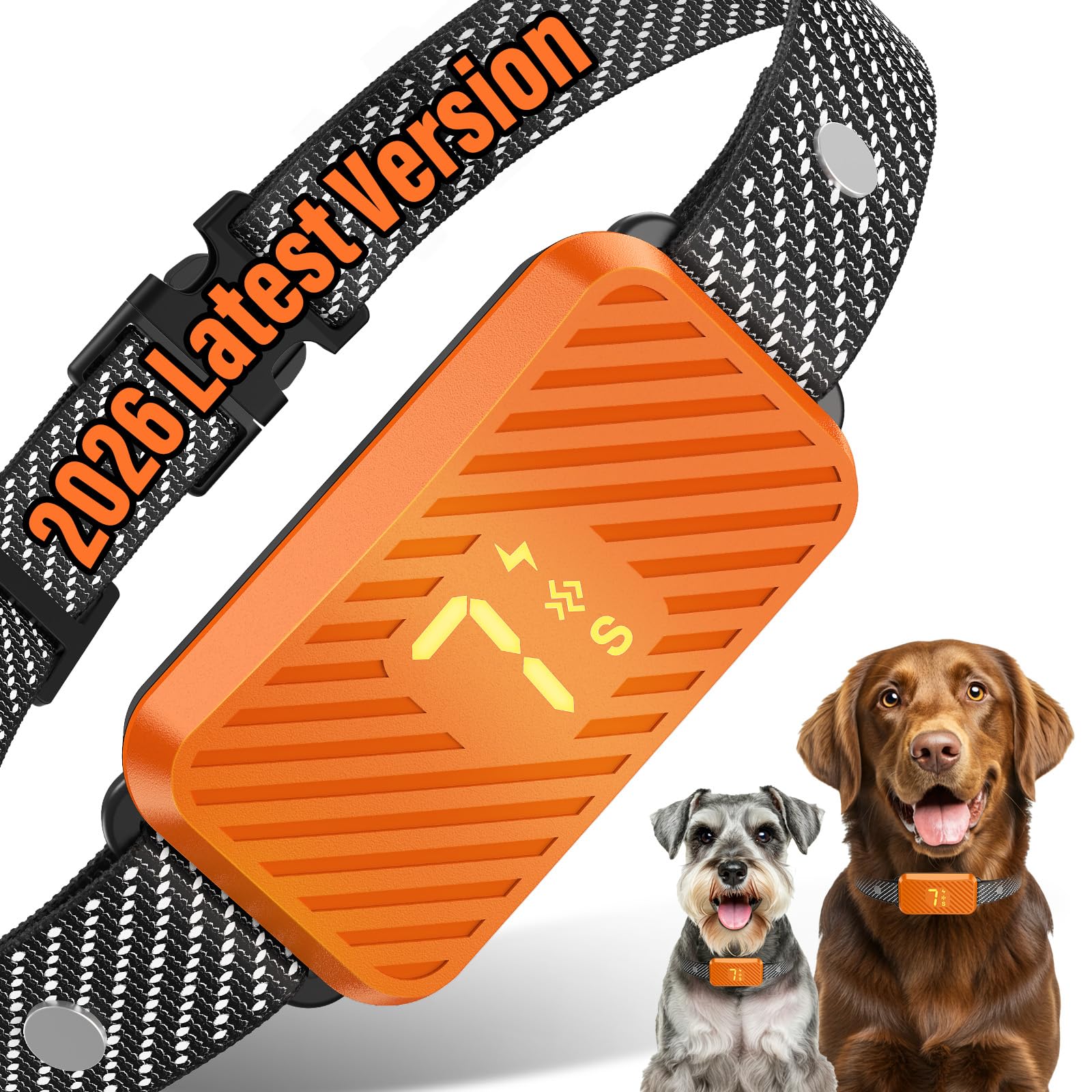 KJKZO collar frontal naranja mostrando diseño y ajuste cómodo