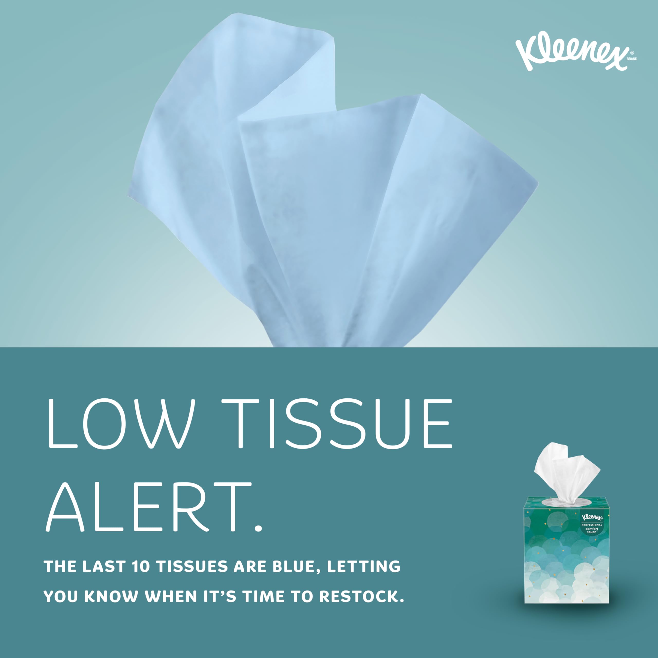 Kleenex uso en baño de hotel que transmite limpieza y calidad