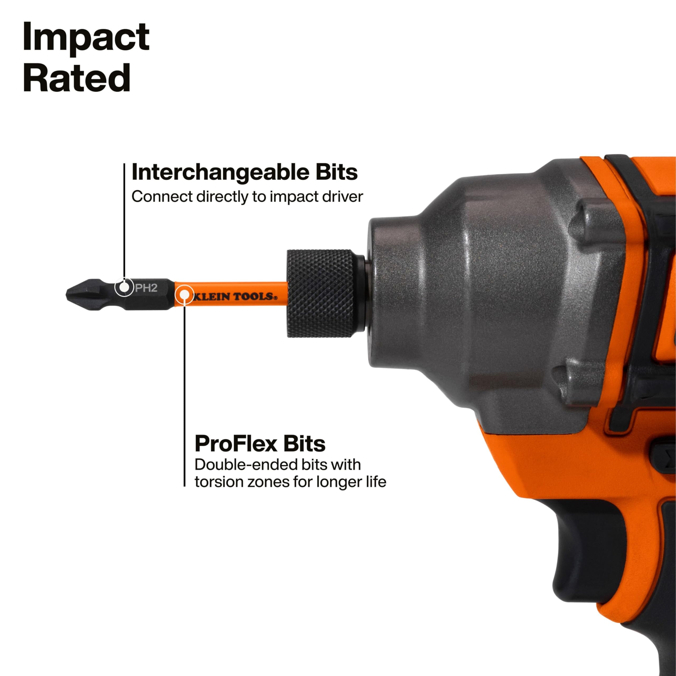 KLEIN TOOLS primer plano de puntas dobles ProFlex, resistencia ante torsión