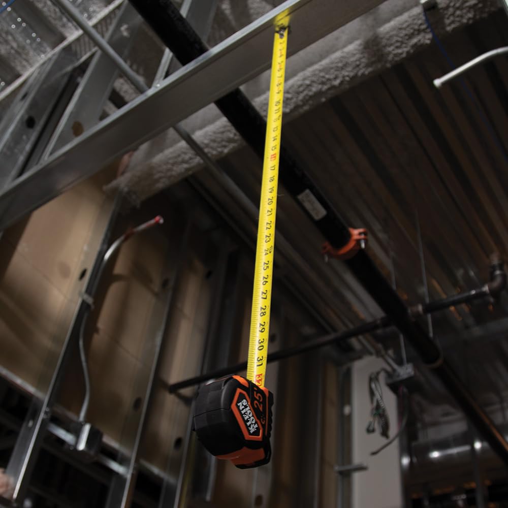 Klein Tools 9225 size comparison handheld showing compact form and 25-foot capacity