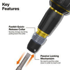 KLEIN TOOLS collar Fastbit en acción para cambios de punta rápidos