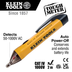Klein Tools primer plano de LEDs del comprobador con lectura clara para diagnóstico rápido