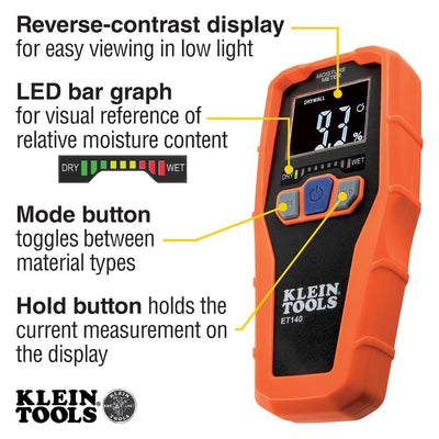 Klein Tools ET140 side profile highlighting thin design and comfortable grip