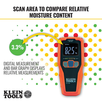Klein Tools ET140 held in hand to show scale and portability for fieldwork