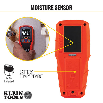 Klein Tools ET140 scanning drywall to locate hidden moisture efficiently