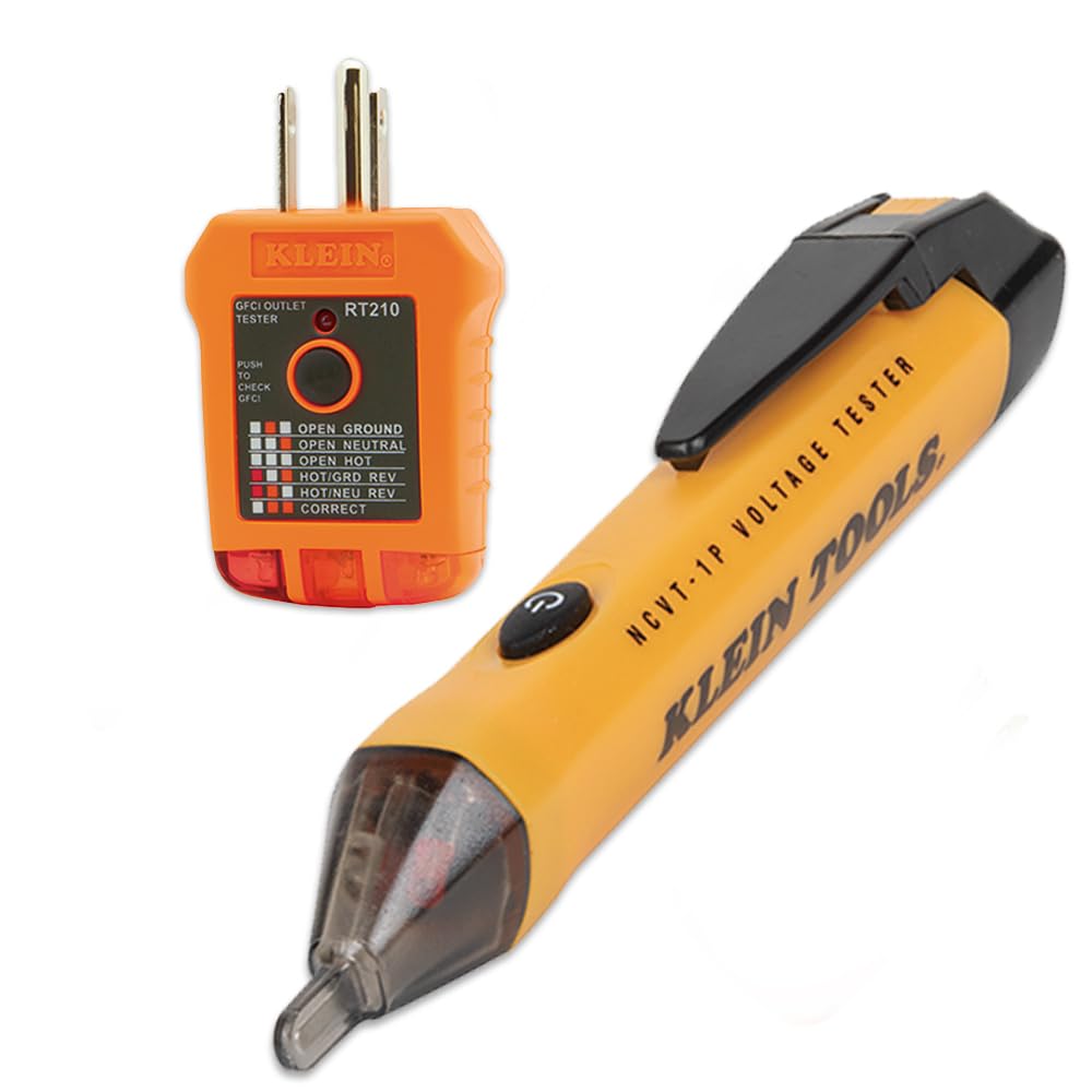 Klein Tools vista frontal del kit 80025 mostrando ambos instrumentos y beneficio de conjunto práctico