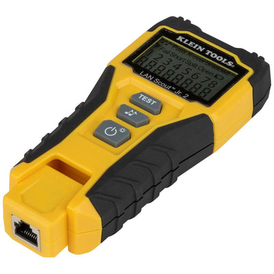 Klein Tools LAN Scout Jr. packaging and included batteries ready for site use