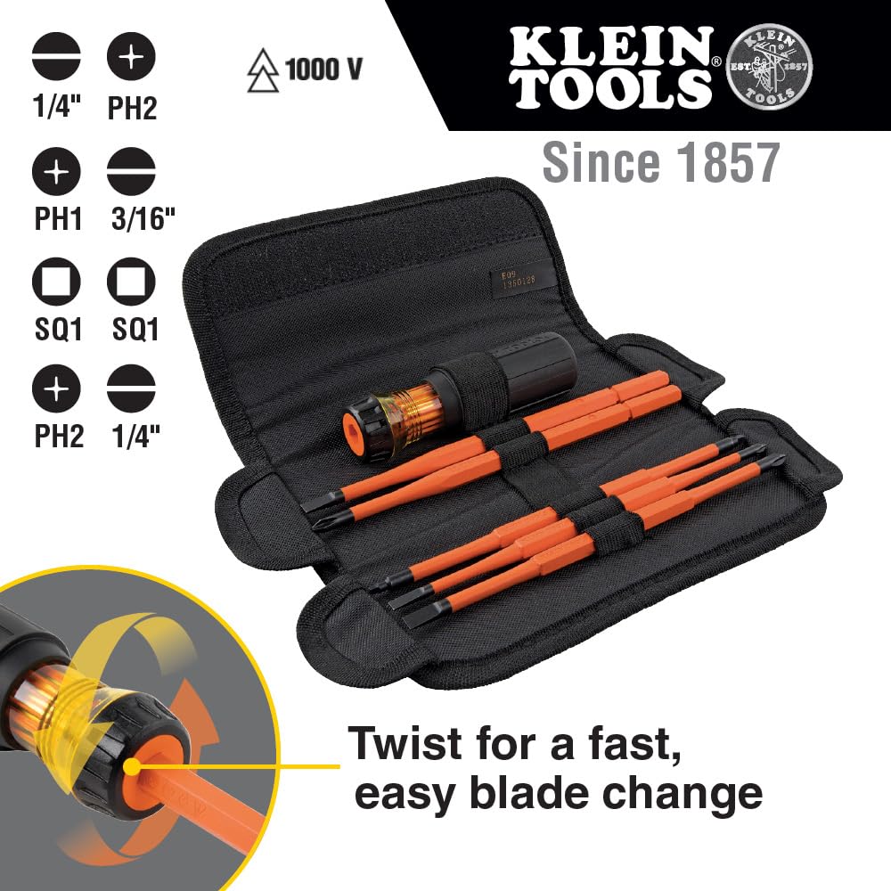 Klein Tools primer plano del mango aislado con agarre cushion para mayor control