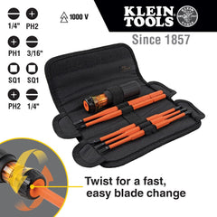 Klein Tools primer plano del mango aislado con agarre cushion para mayor control
