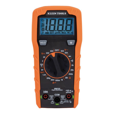 Klein Tools MM325 front panel showing dial and display for fast readings