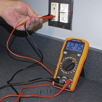 Klein Tools MM325 held in hand to show compact scale and portability