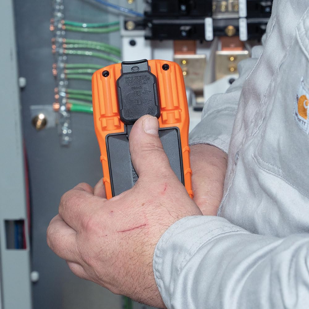 Klein Tools MM325 packaging with instructions and AAA batteries included