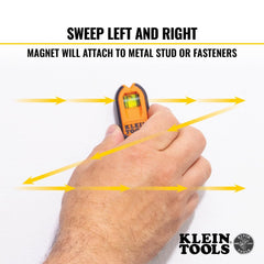 Klein Tools imán de tierras raras en primer plano mostrando potencia de detección